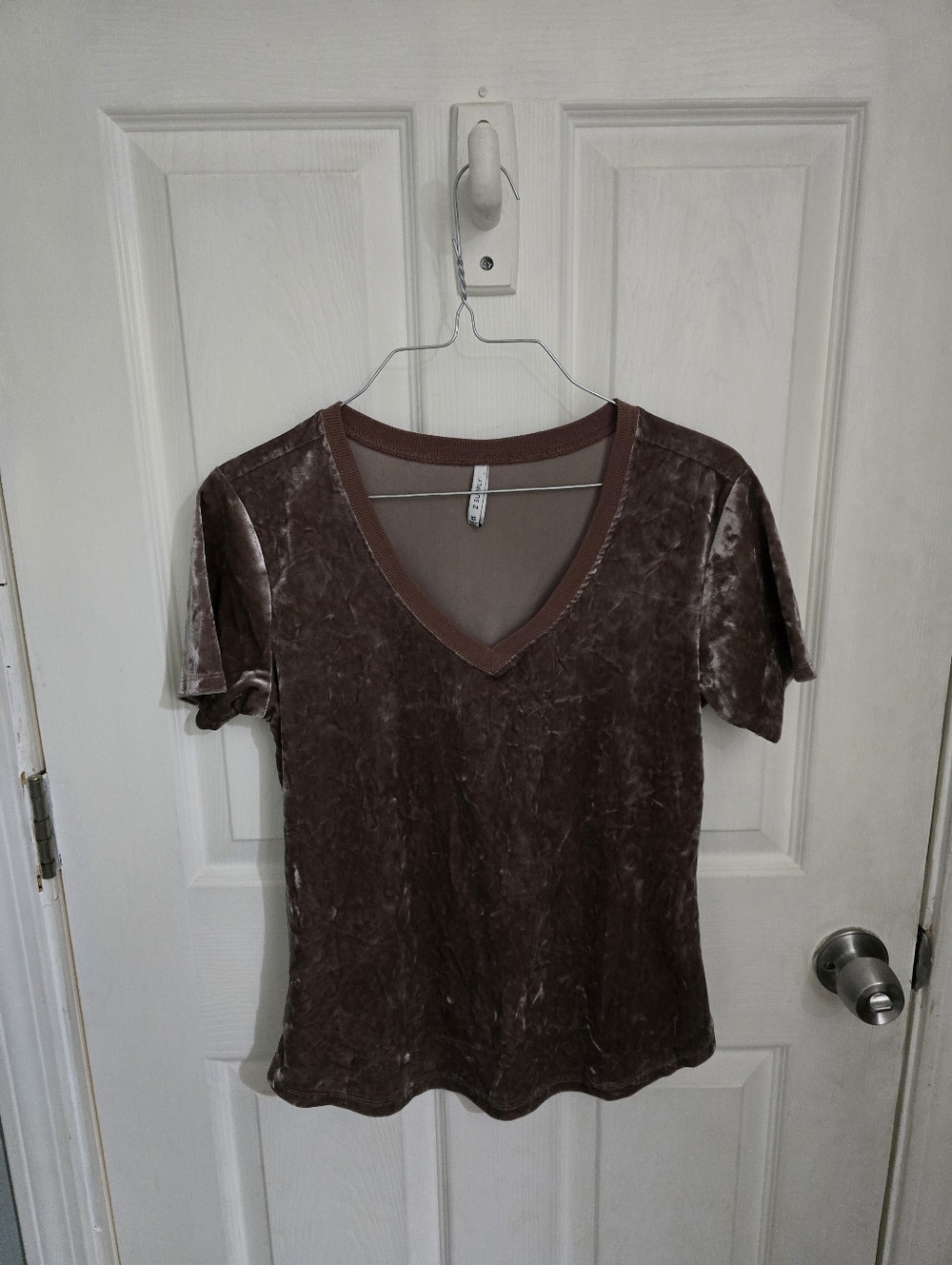 Z Supply Womens V-Neck T-Shirt Crush Velvet Pink Size XS